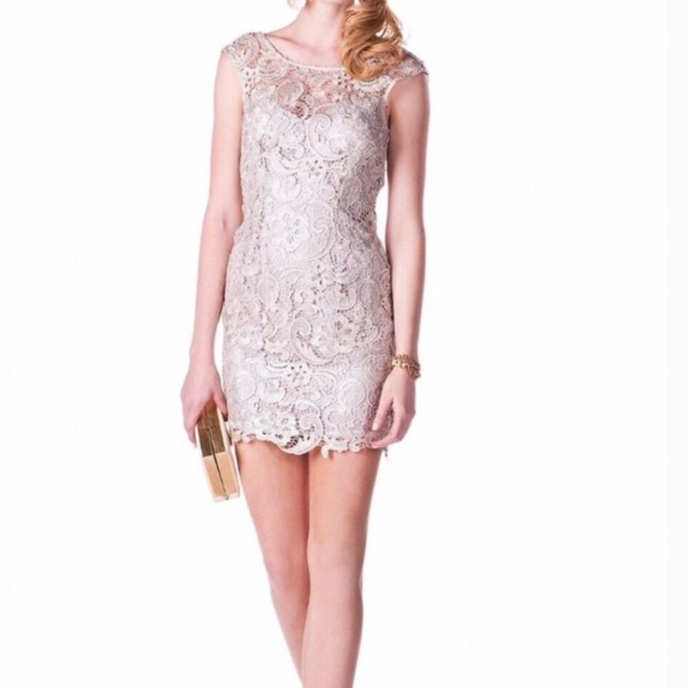 NWT Silver Lace Cocktail Party Dress